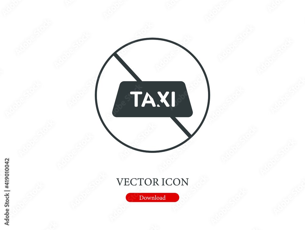 Aufkleber no taxi vector icon. editable stroke. linear style sign for use on web design and mobile apps, logo.