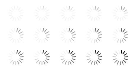 Vector large set loading and buffering icons.
