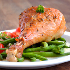 Roasted chicken with vegetables