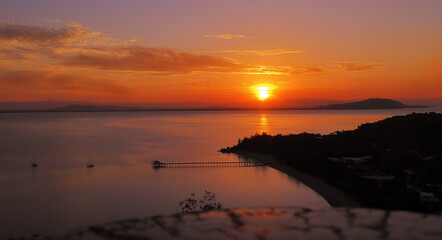 sunset over the sea. Magentic Island. Hawkings Point Lookout