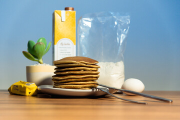 Cancun, Quintana Roo / Mexico »; February 21 2021: Photograph of fresh hot cakes