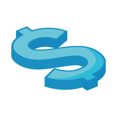 dollar symbol isometric money icon