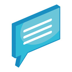 speech bubble isometric social media