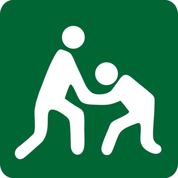 Sports illustration of judo. Sportive pictogram. wrestling