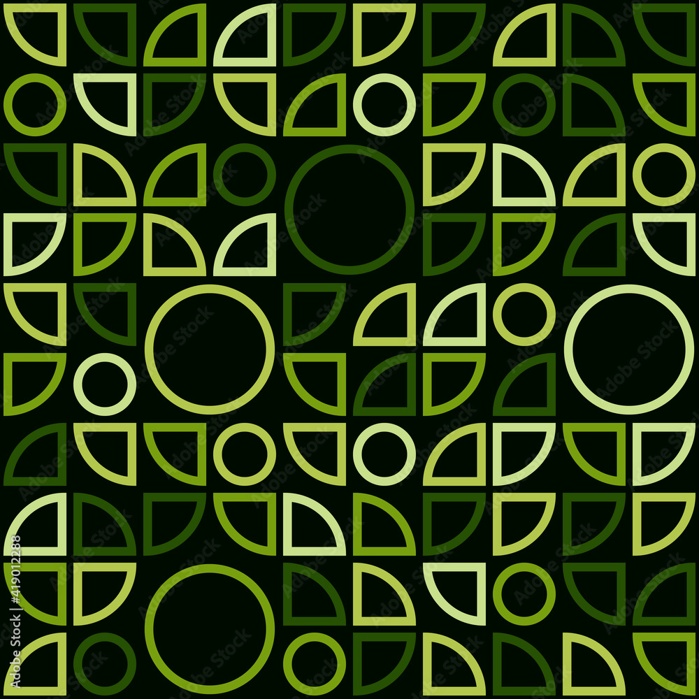 Poster Green Abstract Shapes Pattern. Vector Pattern Green Color.