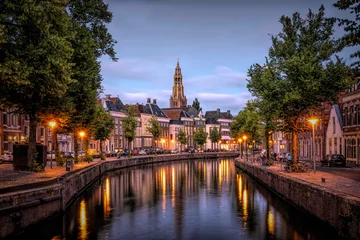 Fotobehang de Hoge der Aa in de stad Groningen. Nederland © khalid