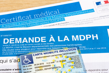 Carte mobilité inclusion - Stationnement personnes handicapées, et formulaire de demande à la...