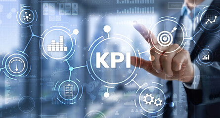 KPI Key Performance Indicator Business Internet Technology Concept on Virtual Screen
