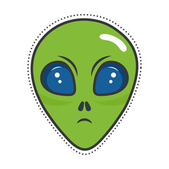 alien head patch nineties icon