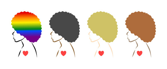 vector illustration represent theme of Human Right and Black Lives Matter. Whatever skin color we are , human heart still be red. 