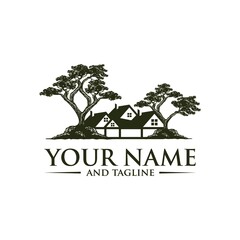 Obraz premium Cute old rural spring plant foliage rope small toy outside camp club terrace on white sky. Outline black ink hand drawn funny little line logo icon sign symbol picture design in retro art doodle style