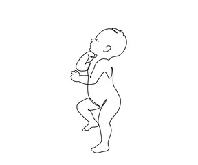 Full-growth baby for height and weight measurement One line