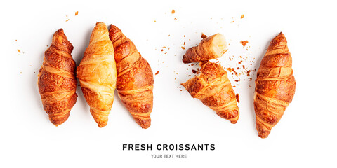 Fresh croissants creative banner