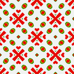 Obraz premium Seamless pattern with symmetric geometric ornament. 
