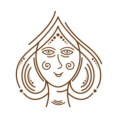 golden virgo astrology symbol icon