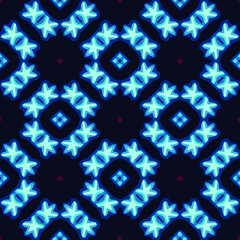  Seamless pattern with symmetric geometric ornament.
