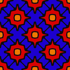  Seamless pattern with symmetric geometric ornament.
