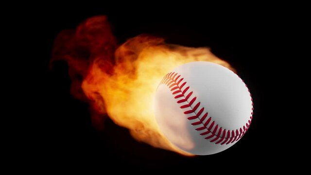 Burning baseball ball loop