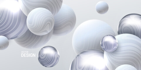 Abstract background with 3d dynamic spheres