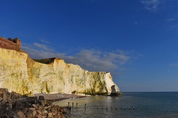Fototapeta na wymiar White Cliffs. English coast. Fort 