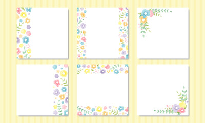 水彩の花のミニカードセット/ Watercolor Flower Mini Card Set
