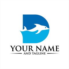 Dolphin Initial D Logo Template.