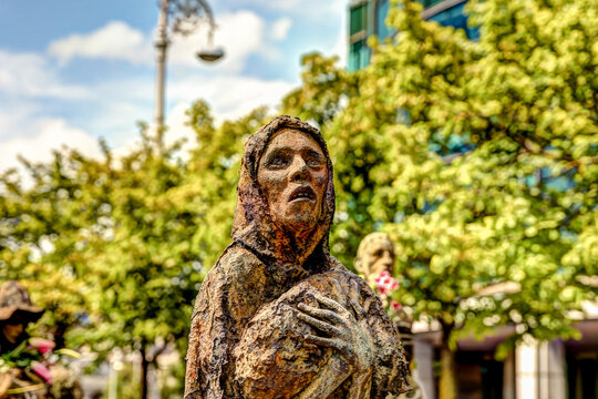 Dublin, Ireland - July 10, 2019: Memorial To Those Who Starved And Perished In The Irish Potato Famine