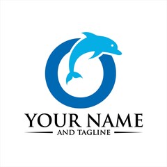 Dolphin Initial O Logo Template.