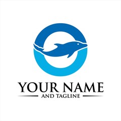 Dolphin Initial O Logo Template.