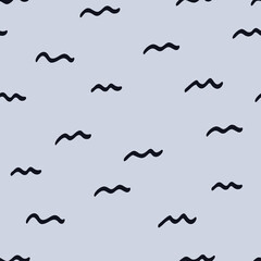 seamless abstract pattern with doodle wave vector illustration. Good for textile, wallpaper, card, cover, stationary.