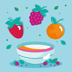 fruits in bowl healthy icons
