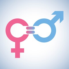 Gender equality icon -  male and female equal concept