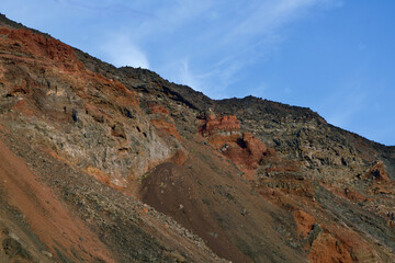 Fototapeta premium Lava mountain of La Palma under a blue sky