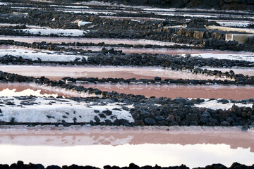 Red salina water of La Palma