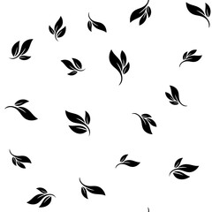 Obraz premium Leaves seamless pattern. Nature texture background. Leaf vector icon.