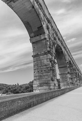 Pont du gard, famous old roman acqueduct, Nimes, France, Europe
