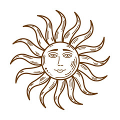 golden sun astrology symbol icon