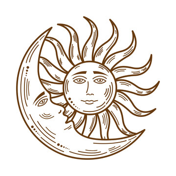 moon and sun astrology symbol