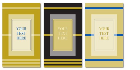 Set of editable vector design elements for cards