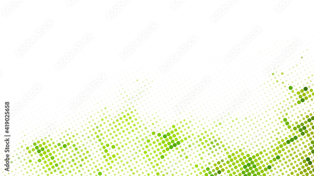 Poster bright green abstract dotted halftone background with copy space. halftone pattern, design template 