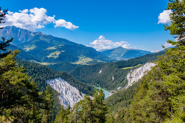 Fototapeta na wymiar View of a ravine and mountains