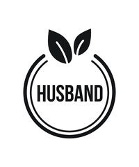 Husband wellness typography, vector, template, icon, image, infographic, minimal, logotype graphic design.