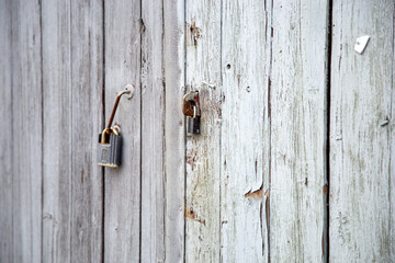 lock on wooden doors