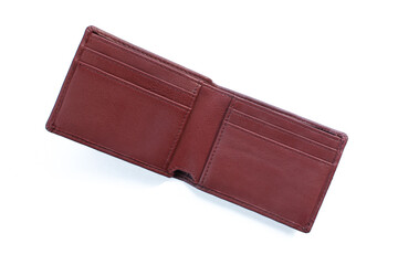 Classic leather wallet for men isolated on white background