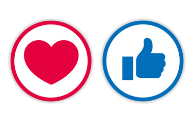 Icon Design Like And Love With Circle Line