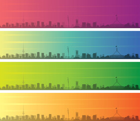 Obraz premium Canberra Multiple Color Gradient Skyline Banner