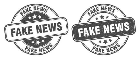 fake news stamp. fake news label. round grunge sign