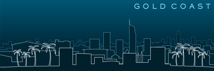 Gold Coast Multiple Lines Skyline and Landmarks