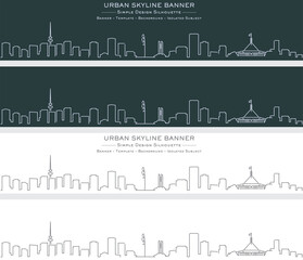 Canberra Single Line Skyline Profile Banner