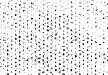 Small uneven spots and particles of debris. Abstract vector texture.  Distressed uneven background. Grunge texture overlay with fine grains isolated on white background. Vector illustration. EPS10.